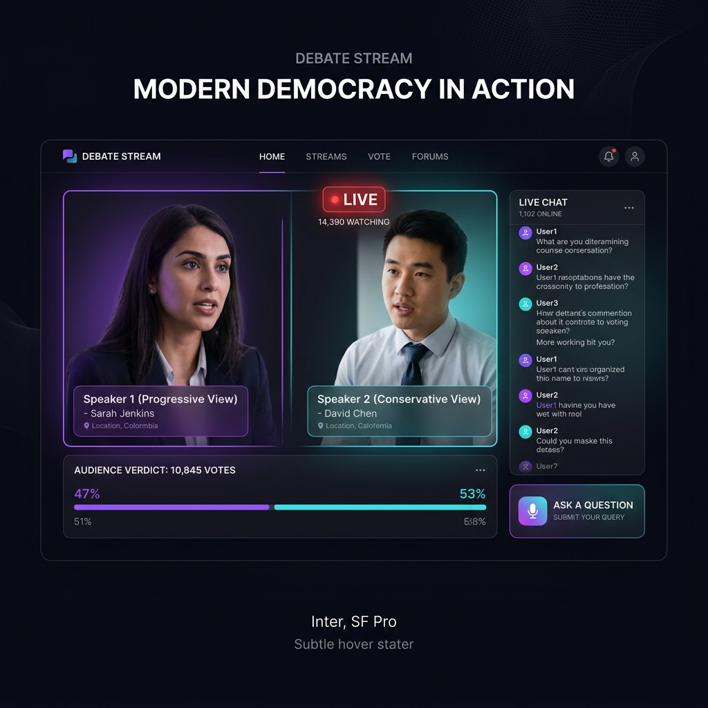 Интерфейс эфира Dispute.live